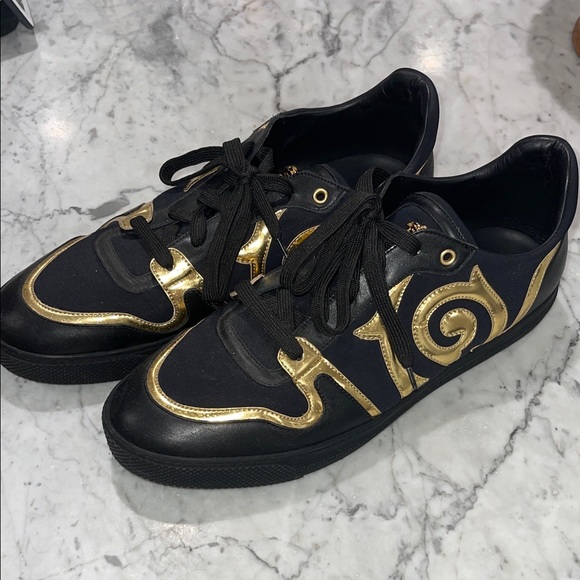 Versace Black and Gold Sneakers